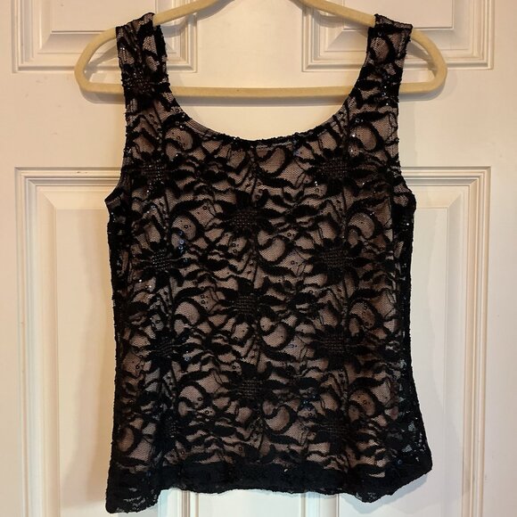 Onyx Nite Lace Sequin Tank - Picture 4 of 5